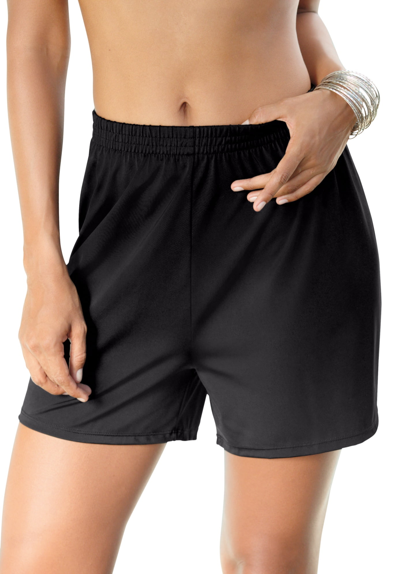 Swim 365 Women's Plus Size Boxer Swim Short With Built-In Tummy Control Brief