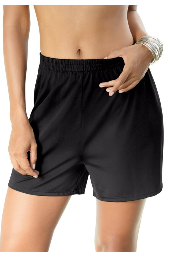 Swim 365 Women's Plus Size Boxer Swim Short With Built-In Tummy Control Brief