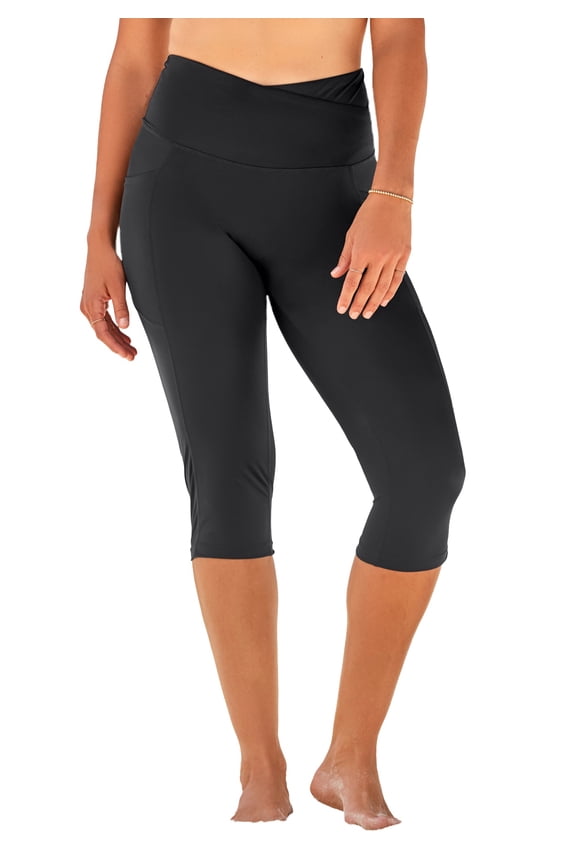 Swim 365 Women's Plus Size Compression Swim Capri