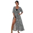 thumbnail image 1 of Swim 365 Women's Plus Size Faux-Wrap Swim Cover Up, 1 of 3