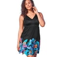 thumbnail image 1 of Swim 365 Women's Plus Size Floral Border Swim Dress, 1 of 5