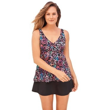Swim 365 Women's Plus Size Flowy Tankini Top