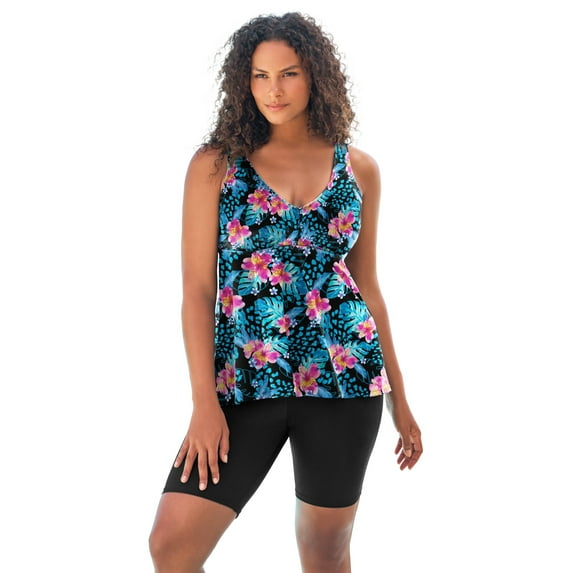 Swim 365 Women's Plus Size Flowy Tankini Top