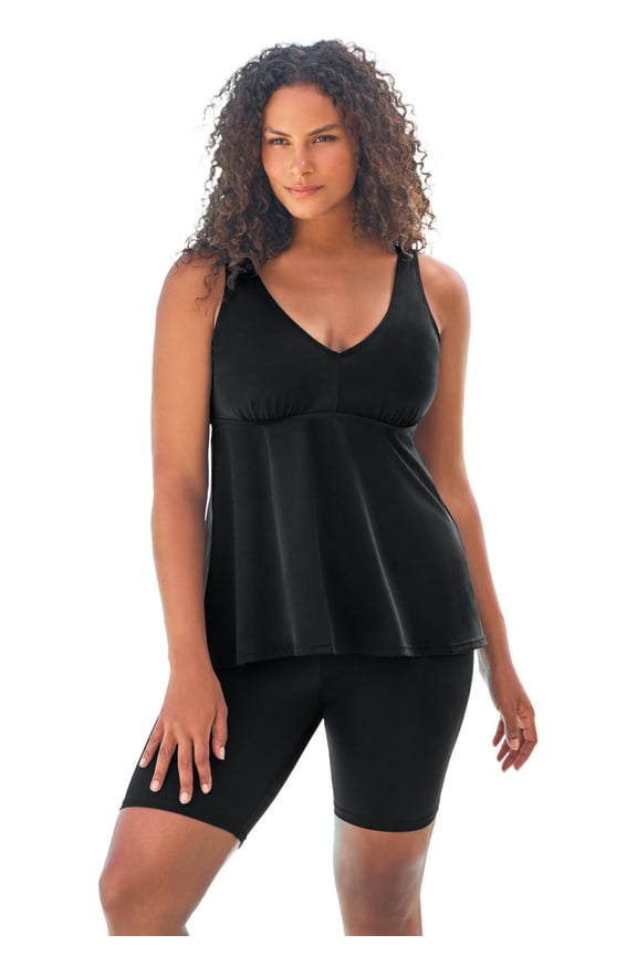 Swim 365 Women's Plus Size Flowy Tankini Top