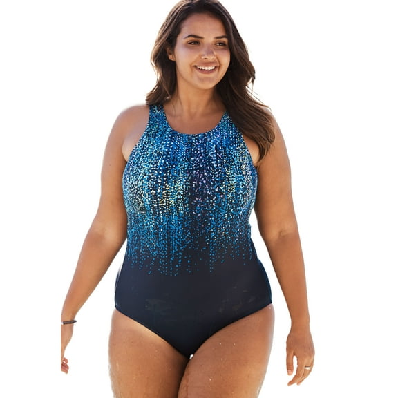 Swim 365 Women's Plus Size High-Neck One Piece