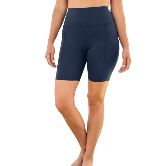 Swim 365 Women's Plus Size High-Waist No-Slip Swim Bike Short
