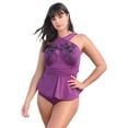 thumbnail image 1 of Swim 365 Women's Plus Size Lace-appliquéd High-Neck Tankini, 1 of 2