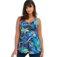 thumbnail image 1 of Swim 365 Women's Plus Size Longer Length Braided Tankini Top, 1 of 5
