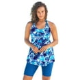 thumbnail image 1 of Swim 365 Women's Plus Size Longer Length Braided Tankini Top, 1 of 5