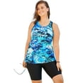 thumbnail image 1 of Swim 365 Women's Plus Size Longer-Length Racerback Tankini Top, 1 of 6