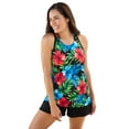 thumbnail image 1 of Swim 365 Women's Plus Size Longer-Length Racerback Tankini Top, 1 of 4
