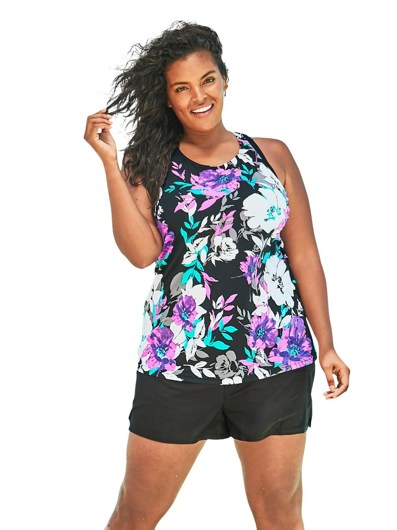Swim 365 Women's Plus Size Long Swimsuit Swimwear, Bathing Suit, Racerback Tankini Top - 22, Pink Graphic Peony - Walmart.com Swim 365 Women's Plus Size Long Swimsuit Swimwear, Bathing Suit, Racerback Tankini Top - 22, Pink Graphic Peony - Walmart.com