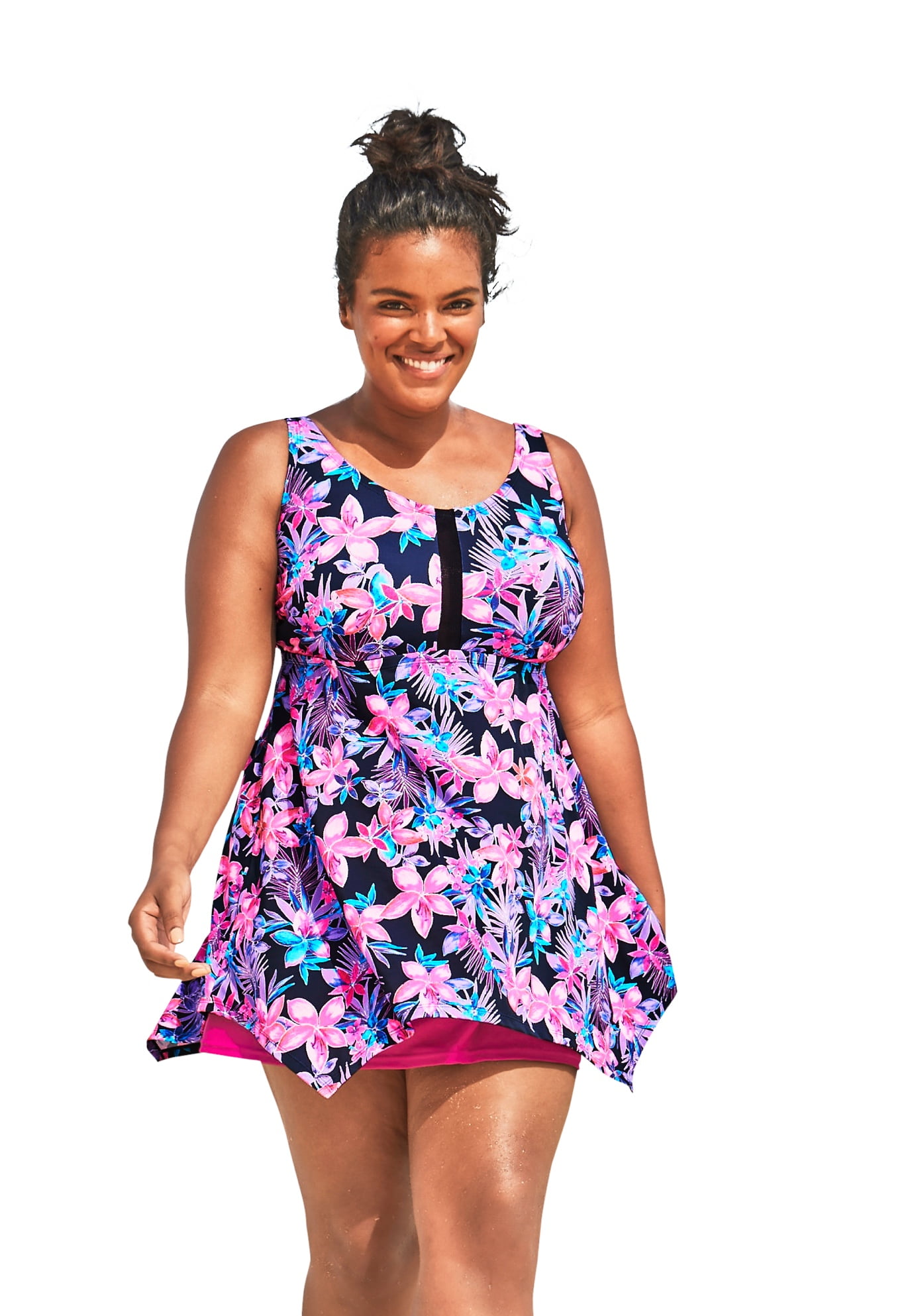 Swim 365 Women's Plus Size Longer-Length Handkerchief Hem Tankini Top - Walmart.com Swim 365 Women's Plus Size Longer-Length Handkerchief Hem Tankini Top - Walmart.com
