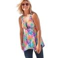 thumbnail image 1 of Swim 365 Women's Plus Size Longer-Length Handkerchief Hem Tankini Top, 1 of 6