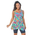 thumbnail image 1 of Swim 365 Women's Plus Size Longer-Length Handkerchief Hem Tankini Top, 1 of 6