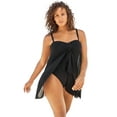 thumbnail image 1 of Swim 365 Women's Plus Size Mesh-Draped Swimsuit, 1 of 4