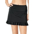 thumbnail image 1 of Swim 365 Women's Plus Size Ruffle-Trim Swim Skirt With Built-In Tummy Control Brief, 1 of 6
