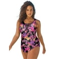thumbnail image 1 of Swim 365 Women's Plus Size Sarong-Front Swimsuit, 1 of 4