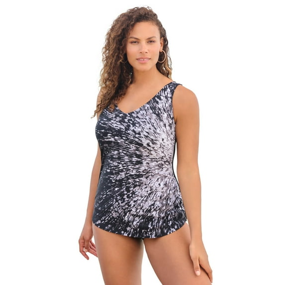Swim 365 Women's Plus Size Sarong Swimsuit