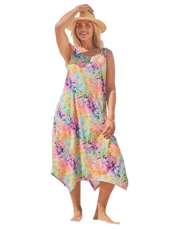 Swim 365 Women's Plus Size Sharktail Beach Cover Up