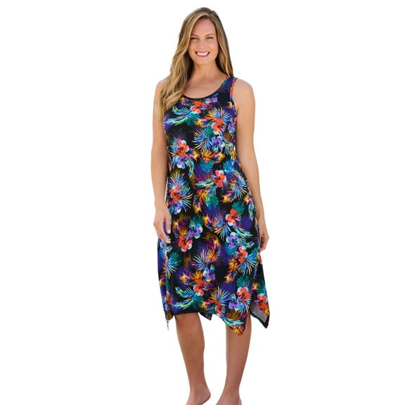 Swim 365 Women's Plus Size Sharktail Beach Cover Up