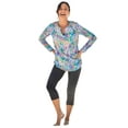 thumbnail image 1 of Swim 365 Women's Plus Size Split-Neck Long Sleeve Swim Tee With Built-In Bra, 1 of 6