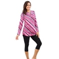 thumbnail image 1 of Swim 365 Women's Plus Size Split-Neck Long Sleeve Swim Tee With Built-In Bra, 1 of 4