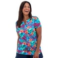 thumbnail image 1 of Swim 365 Women's Plus Size Split-Neck Short Sleeve Swim Tee With Built-In Bra, 1 of 6