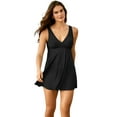 thumbnail image 1 of Swim 365 Women's Plus Size Surplice Swim Dress, 1 of 5