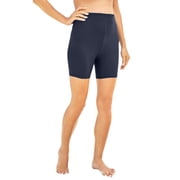 Swim 365 Women's Plus Size Chlorine-Resistant Full-Coverage 5" Swim Boy Short