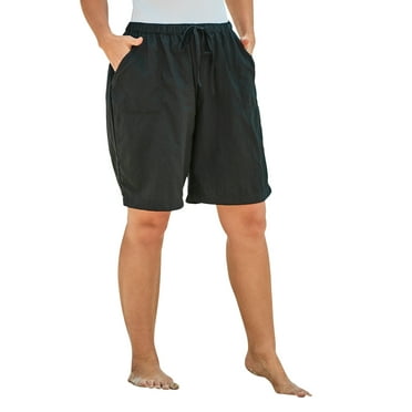 Swim 365 Women's Plus Size Taslon Cover Up Board Shorts With Built-In Brief