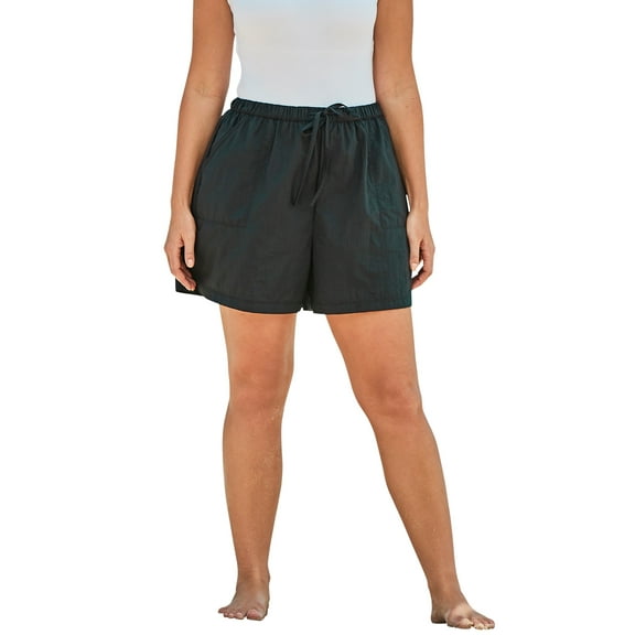 Swim 365 Women's Plus Size Taslon Cover Up Bottom With Elastic Waist