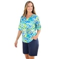 thumbnail image 1 of Swim 365 Women's Plus Size Three-Quarter Sleeve Swim Tee, 1 of 3