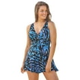 thumbnail image 1 of Swim 365 Women's Plus Size Twist-Front Swim Dress, 1 of 4