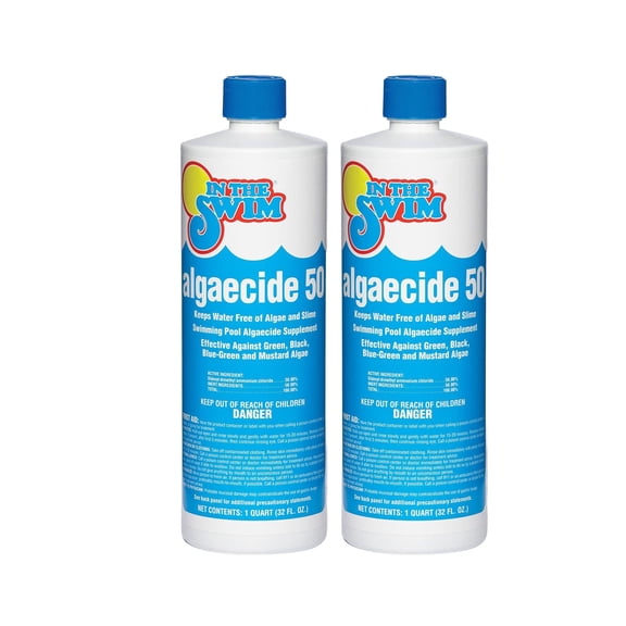 In The Swim Algaecide 50 For Swimming Pools - Green, Black, and Yellow Algae Treatment for Above Ground or Inground Swimming Pools - 1 Quart - 2 Pack F045001012AE_2