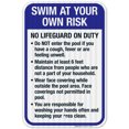 thumbnail image 1 of Swim At Your Own Risk Sign, Pool Sign, (SI-6781), 1 of 1