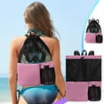 thumbnail image 1 of Swim Bag Mesh Drawstring Backpack Beach Backpack for Swimming, Gym, and Workout Gear, 1 of 8