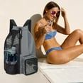 thumbnail image 1 of Swim Bag Mesh Drawstring Backpack, With Wet Bag for Swimming Gym Fitness Gear, Cloth Material Large Capacity, Black Color, Lightweight, Easy to Fold, Suitable for Beach, Sports, 1 of 6