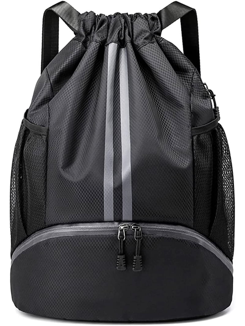 Lightweight Nylon Drawstring Backpack Pack for Gym Sports Travel Foldable Amazon.com | COSTWAY Drawstring Backpack, Folding Sports Gym  main image 3