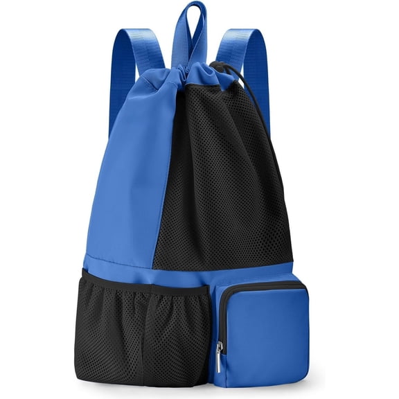 Swim Bag with Wet Pocket, Mesh Drawstring Backpack for Beach, Swimming, Snorkeling, Pool, Gym for Women Men