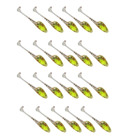 Swim Baits 5cm 1.2g Artificial Baits for Trout Soft Fishing Lures Paddle Tail Swimbaits Fishing Lure Pack of 20