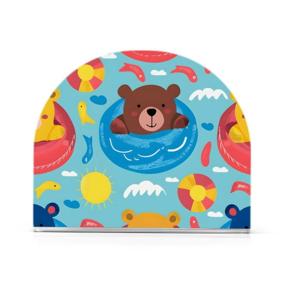 Swim Bears Fish Napkin Holder for Table Clear Napkin Stand Paper Holder Acrylic Organizer Dispenser Napkins for Dinner Kitchen Restaurant Room