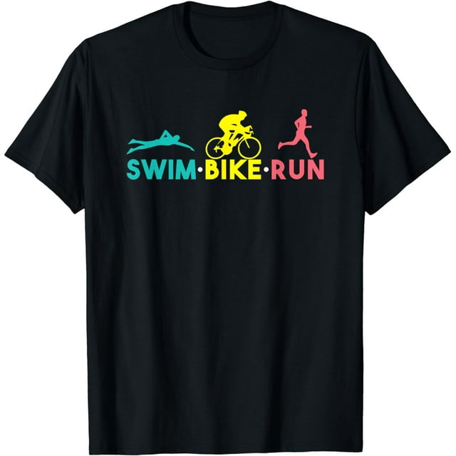 Swim Bike Run Sport Runner Cyclist Swimmer Triathlon gift T-Shirt ...