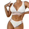 thumbnail image 1 of Swim Boho Striped Tape Bikini Top Holiday Swim Wear, 1 of 7