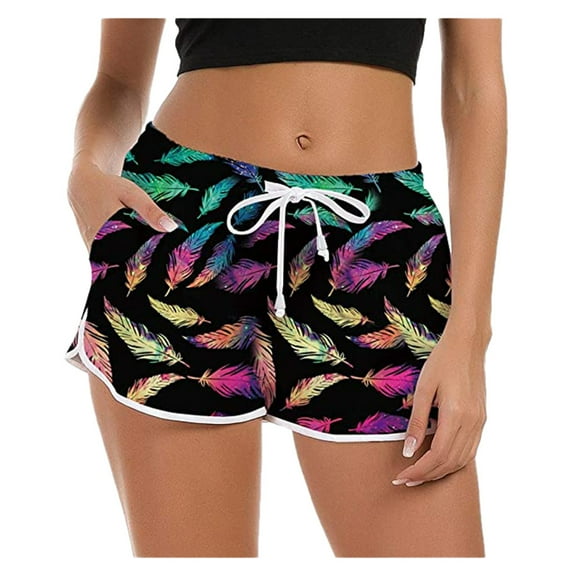 Swim Bottoms for Women Women Drawstring Board Short Quick Dry Stretch Novelty Pattern Swimsuit Swimwear