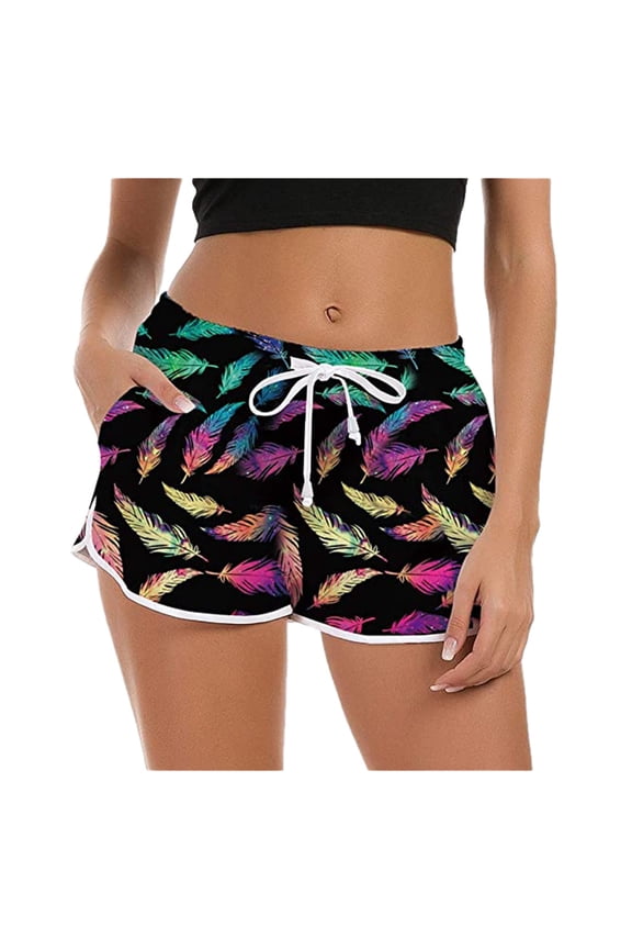 Swim Bottoms for Women Women Drawstring Board Short Quick Dry Stretch Novelty Pattern Swimsuit Swimwear