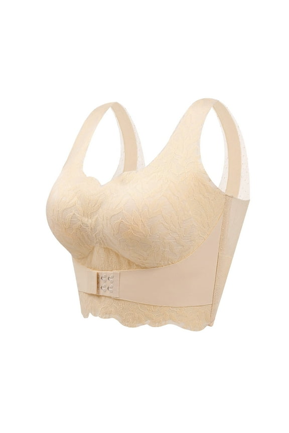 Swim Bra Lifting Bra "Plus Size Women's Seamless Front Closure Sports Bra With Supportive Design And Wire Comfort"