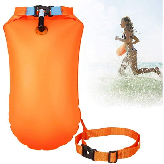 Swim Buoy Waterproof Inflatable Bag Swim Safety Buoy suitable for water sports enthusiasts, open water swimmers, triathletes, kayakers and snorkelers - high visibility buoy buoy for safe swim training
