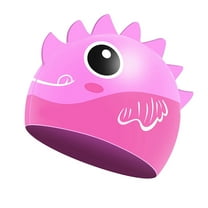 Swim Cap Kids for Long Hair, Silicone Swimming Cap for Boys Girls Aged 3-15, Durable Kids Swim Cap Short Hair, Fit Waterproof Swim Caps for Kids Toddler Hot Pink One Size