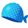 thumbnail image 1 of Swim Cap Kids for Long Hair , Silicone Waterproof Swimming Caps for Toddler Girls Boys Age 3-8 Keep Hair Dry Pool Water Swim Hats Dark Blue One Size, 1 of 4
